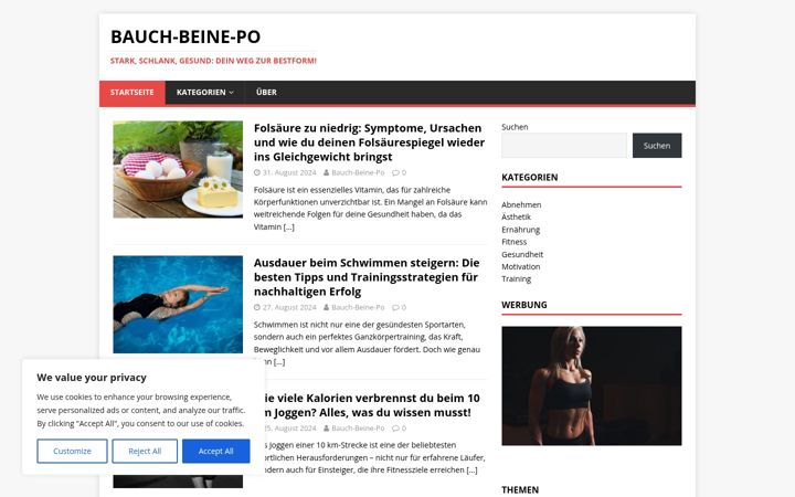 Screenshot of bauch-beine-po.net