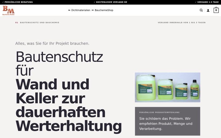 Screenshot of bauchemieshop-meister.de