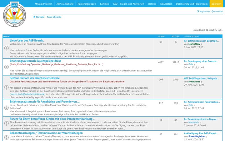 Screenshot of bauchspeicheldruese-pankreas-forum.de