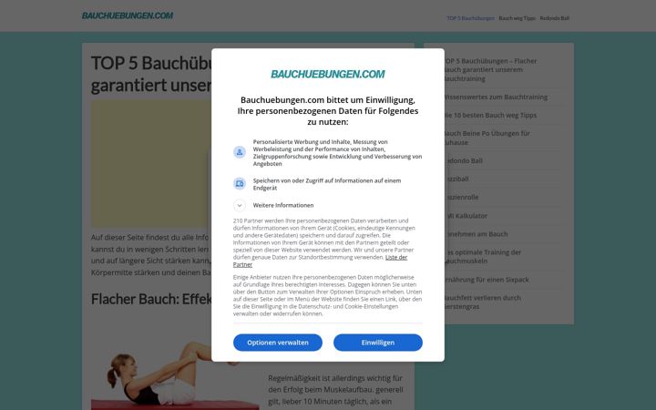 Screenshot of bauchuebungen.com