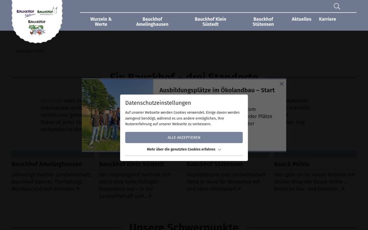 Screenshot of bauckhof.de