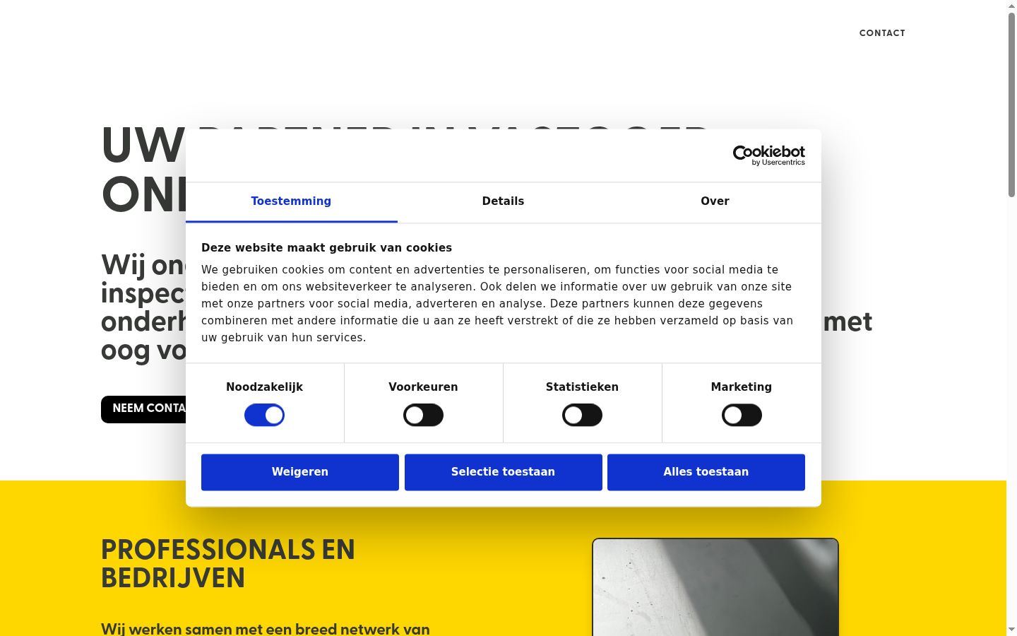 Screenshot tal-banner tal-kunsens muri qabel kwalunkwe interazzjoni