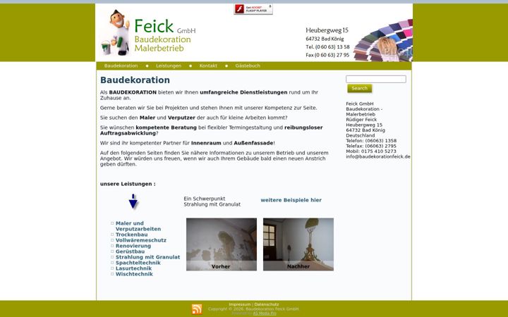 Skærmbillede af baudekorationfeick.de