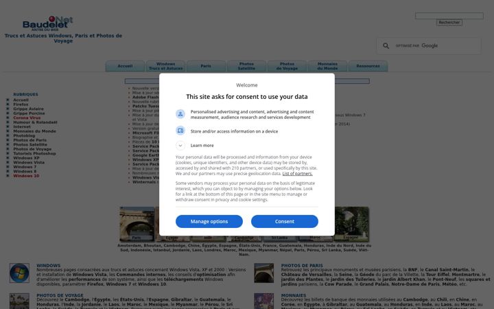 Screenshot di baudelet.net