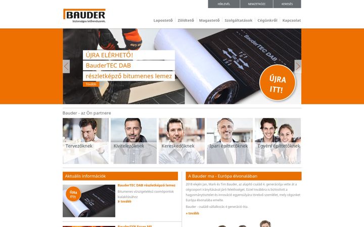 Screenshot of bauder.hu
