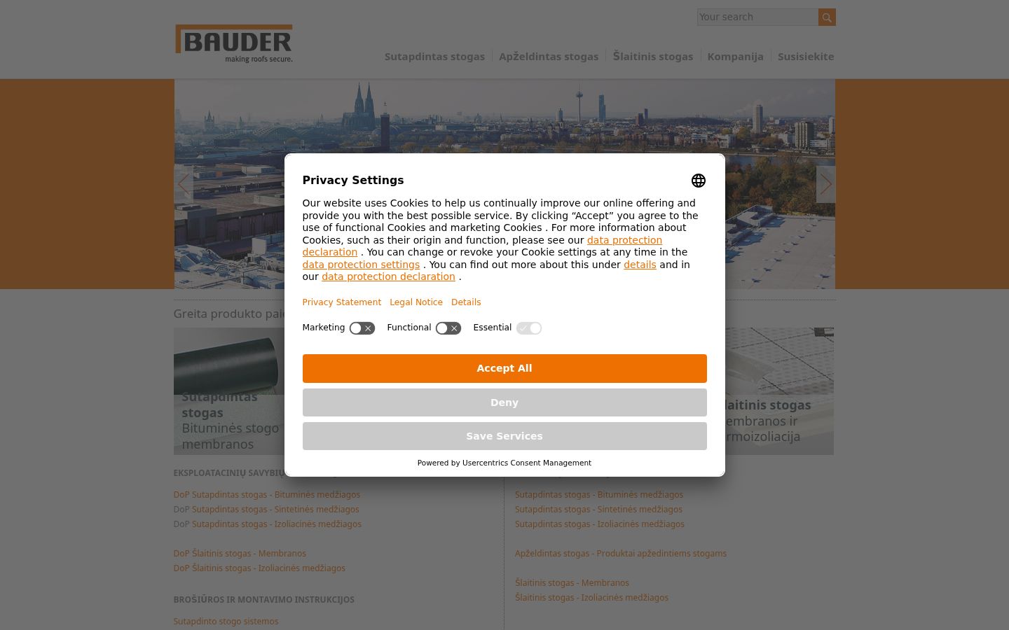 Screenshot of the consent banner shown before any interaction