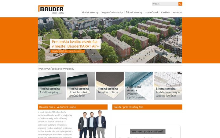 Screenshot von bauder.sk