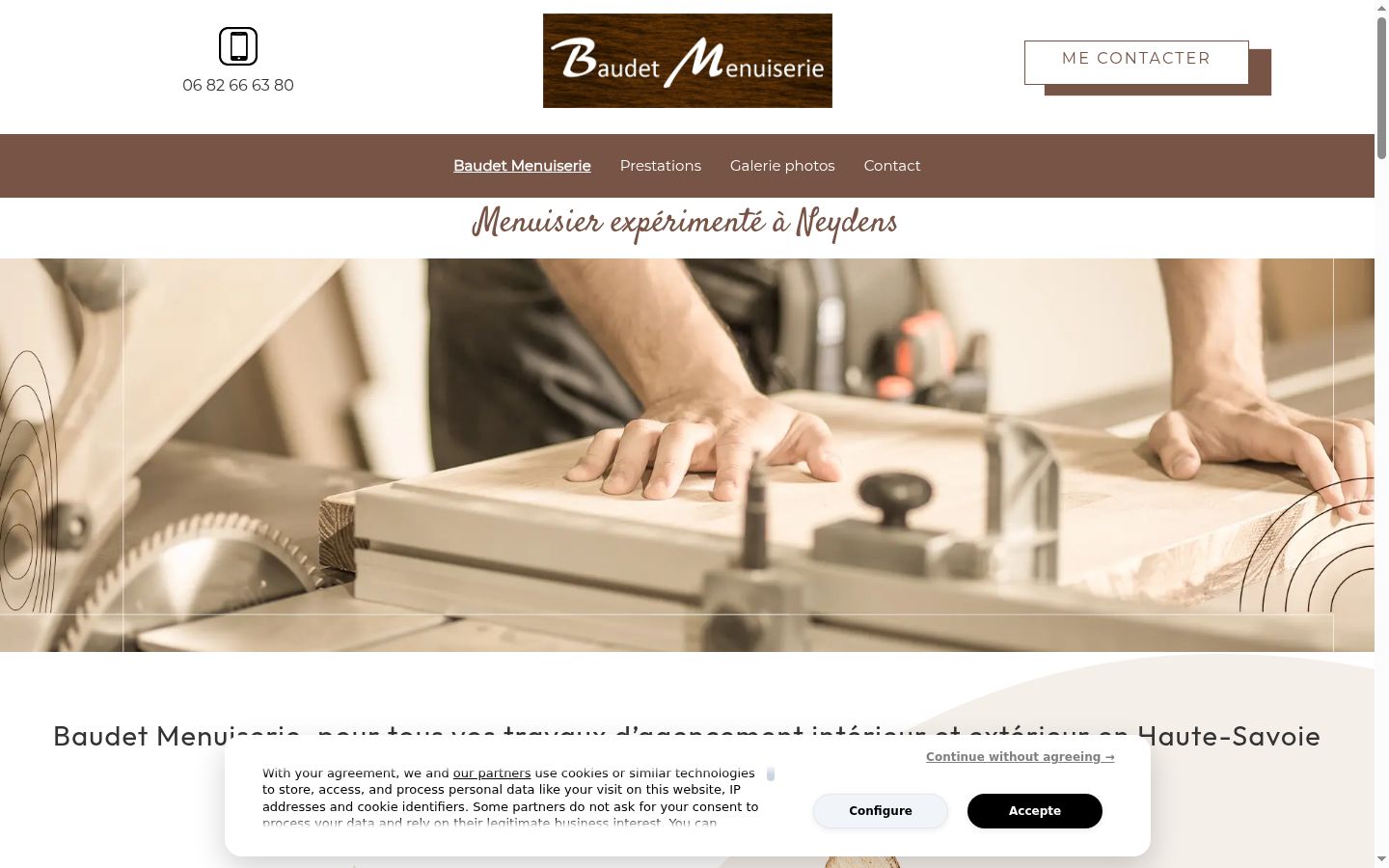 Screenshot del banner di consenso mostrato prima di qualsiasi interazione
