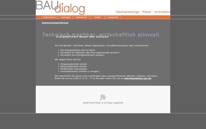 Screenshot of baudialog-spa.de