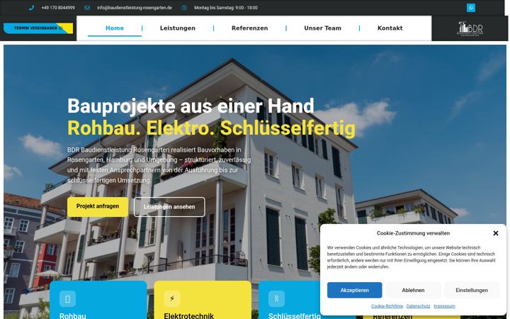 Screenshot of baudienstleistung-rosengarten.de
