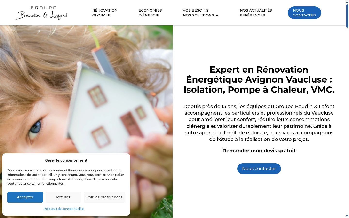 Screenshot del banner di consenso mostrato prima di qualsiasi interazione