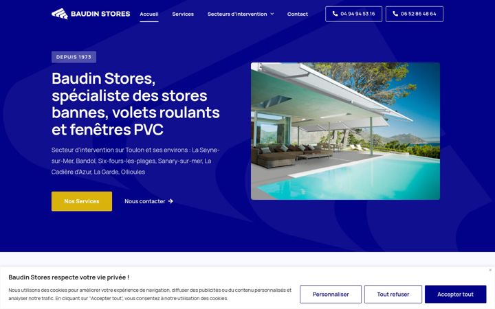 Screenshot of baudin-stores.fr