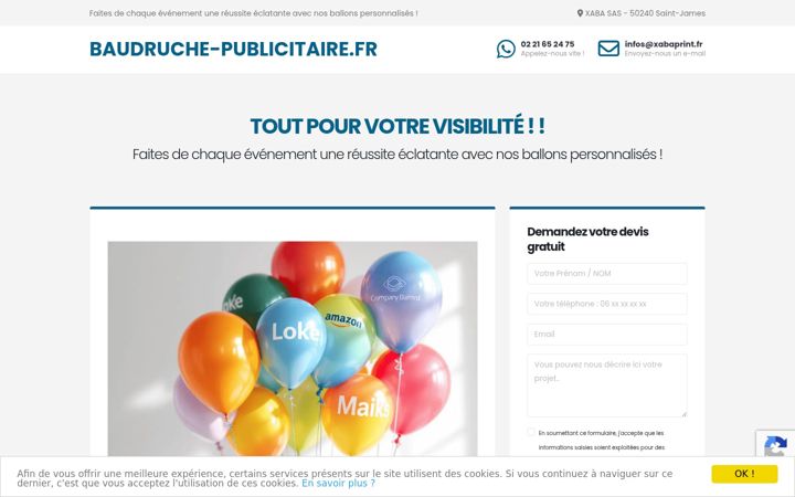 Screenshot of baudruche-publicitaire.fr