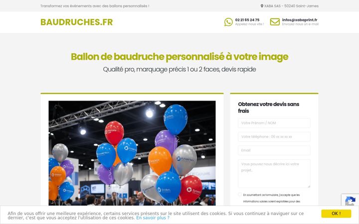 Screenshot of baudruches.fr