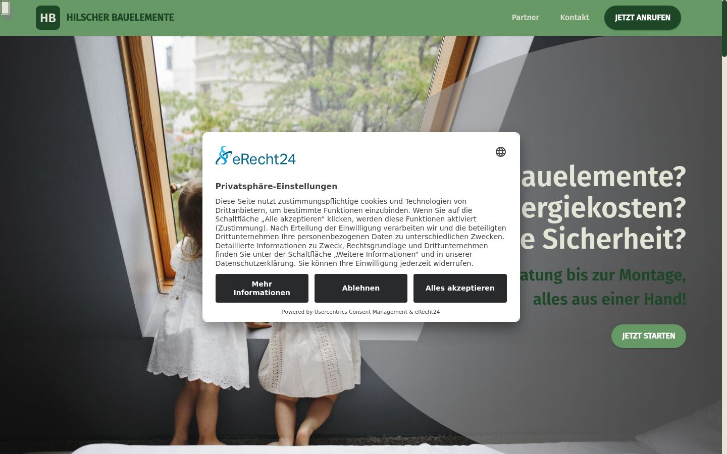 Ekrānuzņēmums ar piekrišanas baneri, kas tika rādīts pirms jebkādas mijiedarbības