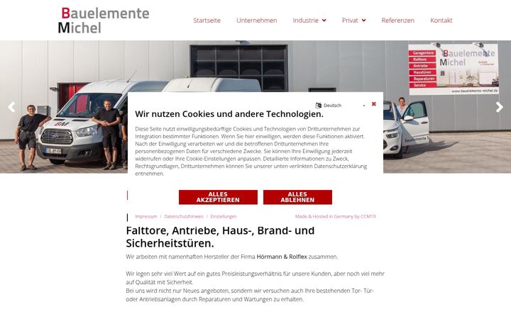 Screenshot van bauelemente-michel.de