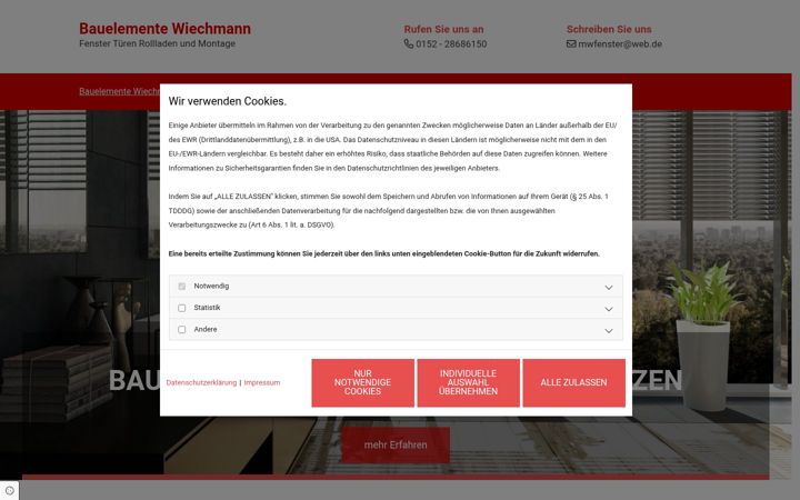 Screenshot van bauelemente-wiechmann.de