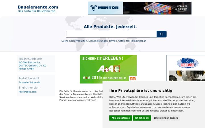 Screenshot of bauelemente.com