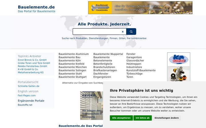 Skärmbild av bauelemente.de