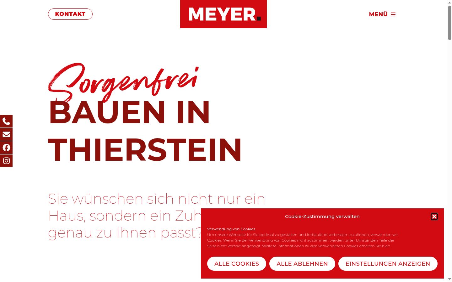 Screenshot del banner di consenso mostrato prima di qualsiasi interazione