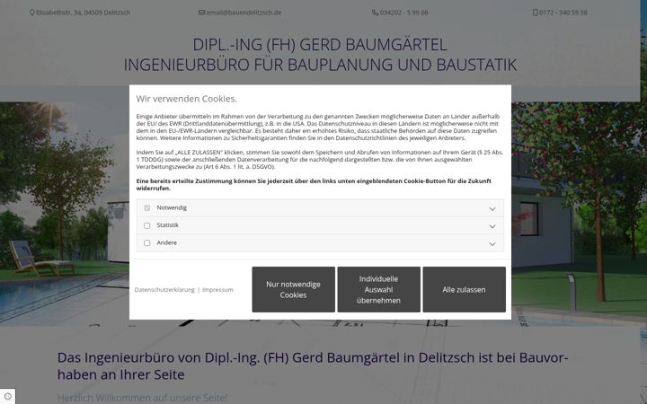 Screenshot of bauendelitzsch.de