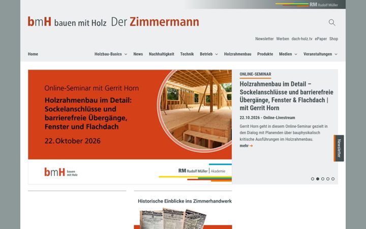 Screenshot of bauenmitholz.de