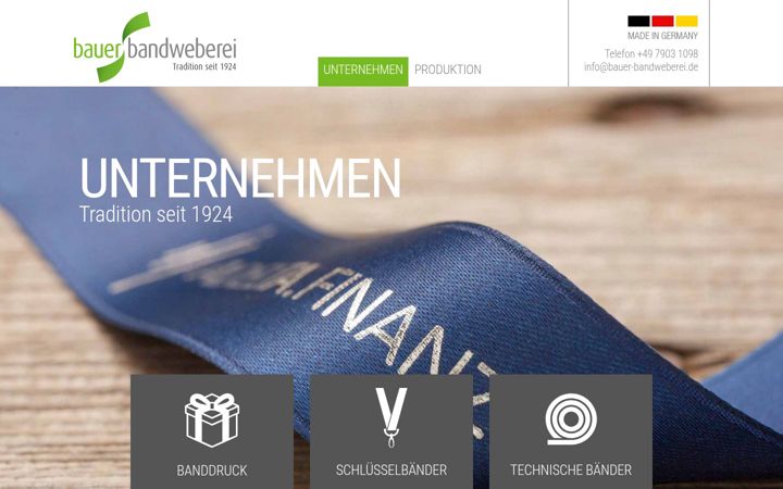 Screenshot of bauer-bandweberei.de