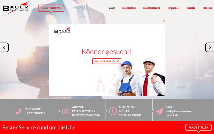 Екранна снимка на bauer-elektro-technik.de