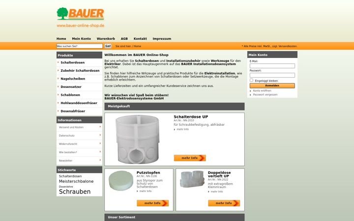 Zrzut ekranu bauer-online-shop.de