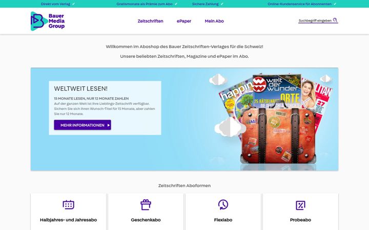Screenshot of bauer-plus.ch
