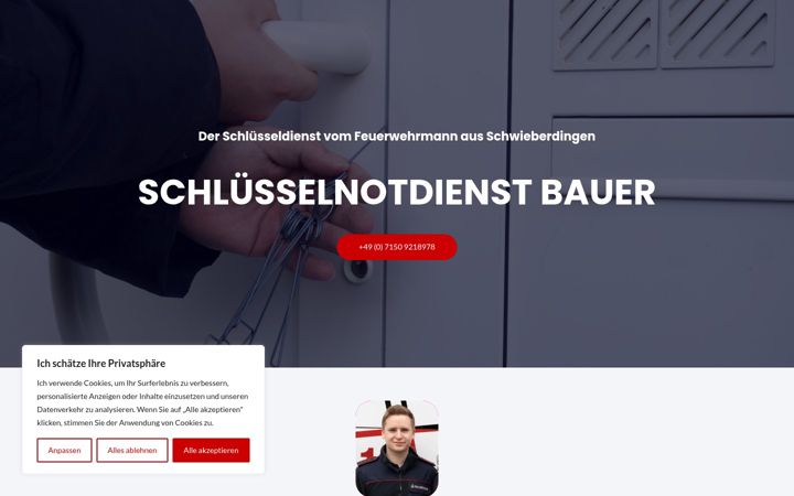 Zrzut ekranu bauer-schluesselnotdienst.de
