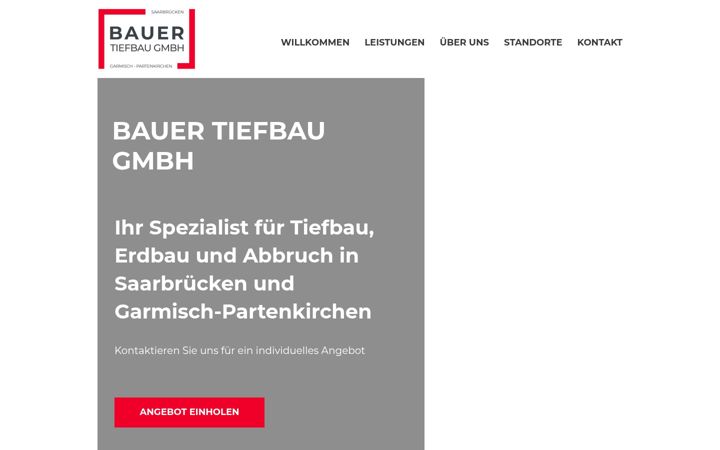 Screenshot of bauer-tiefbau-gmbh.de