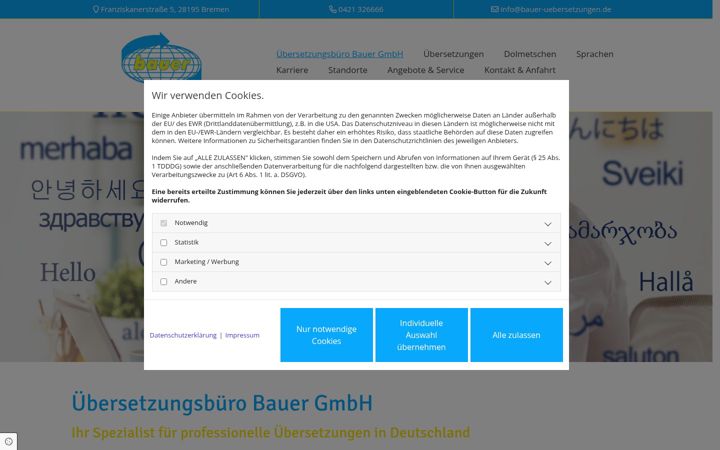Zrzut ekranu bauer-uebersetzungen.de