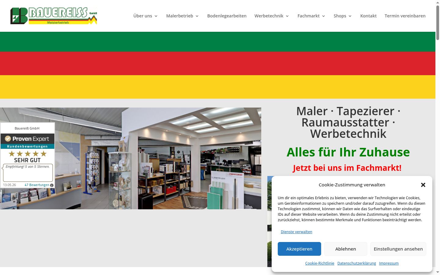 Screenshot del banner di consenso mostrato prima di qualsiasi interazione