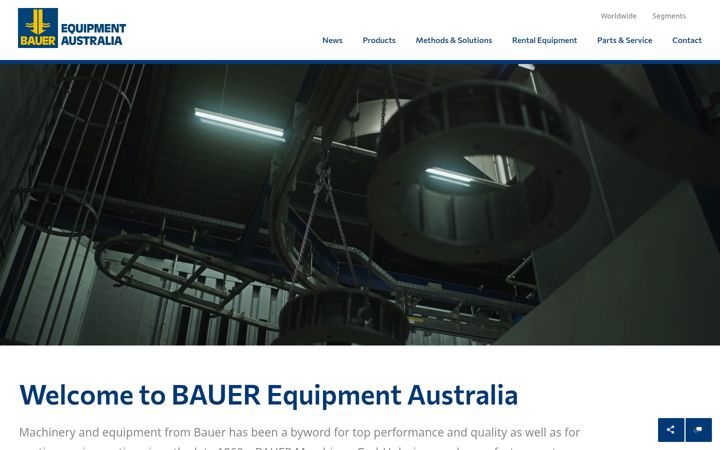 Screenshot of bauerequipment.com.au