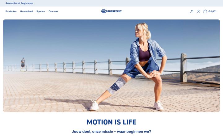 Skjámynd af bauerfeind-sports.nl