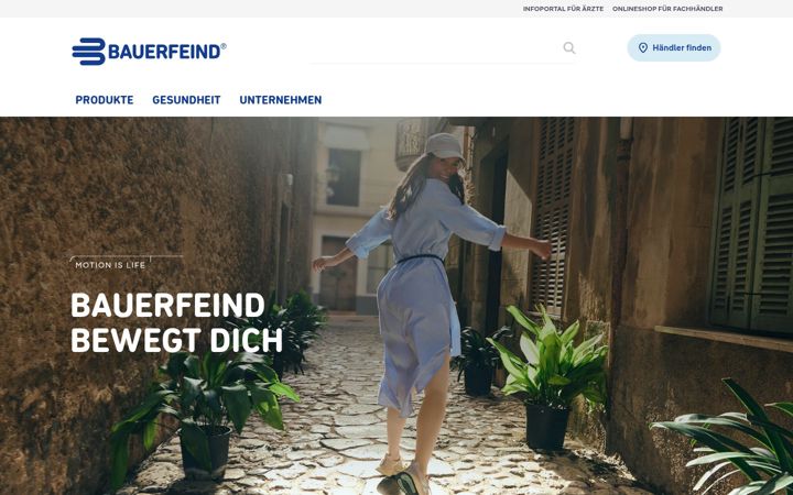Screenshot of bauerfeind.at
