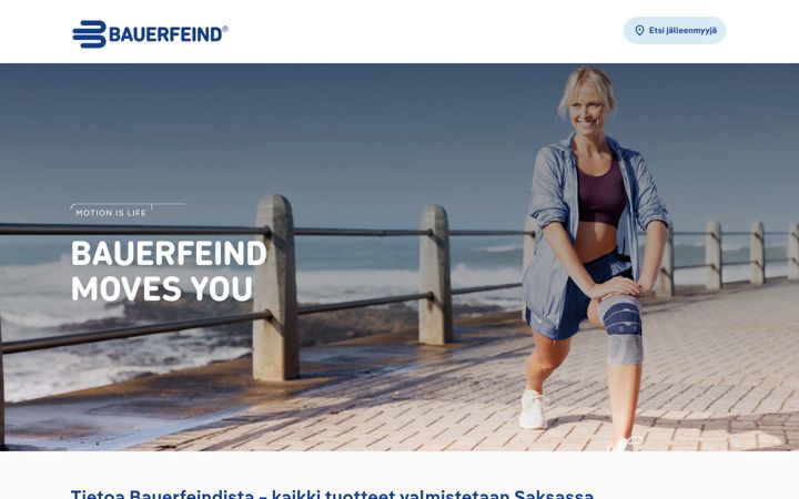 Screenshot of bauerfeind.fi