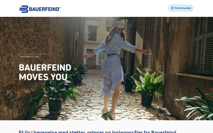 Screenshot of bauerfeind.no