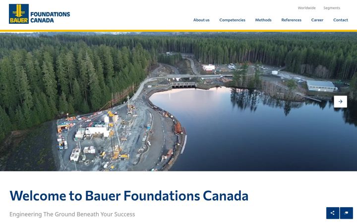 Screenshot of bauerfoundations.ca