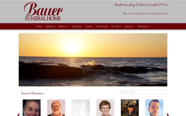 Screenshot of bauerfuneralhome1943.com