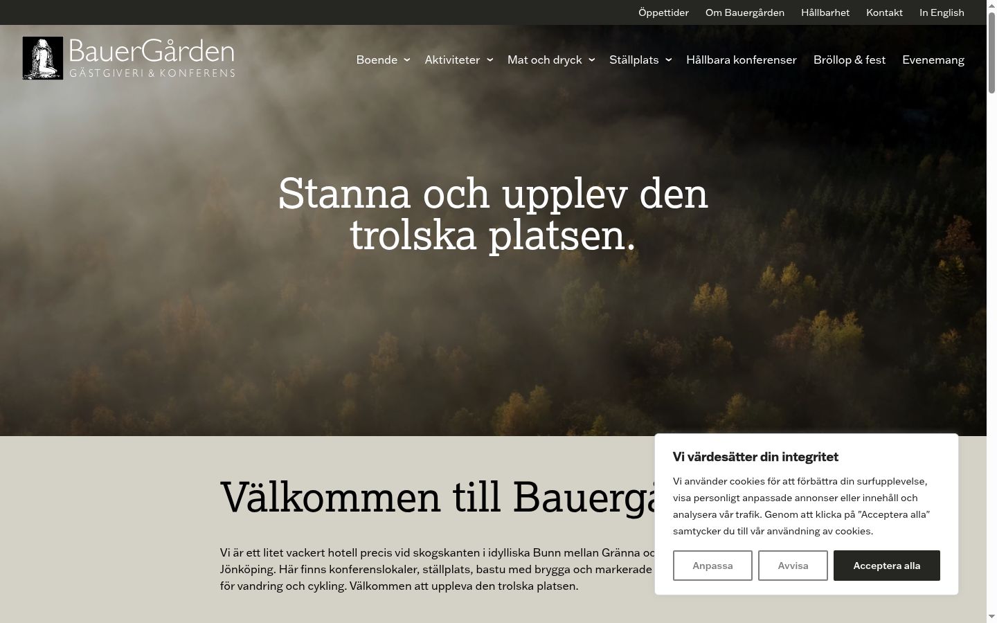 Ekrānuzņēmums ar piekrišanas baneri, kas tika rādīts pirms jebkādas mijiedarbības
