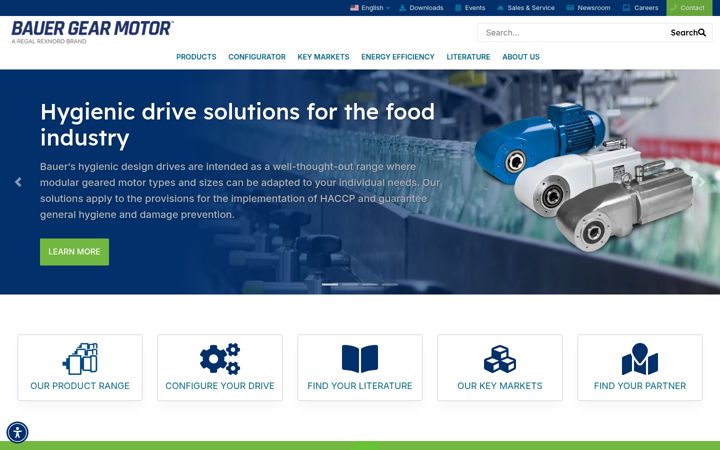 Screenshot of bauergears.com