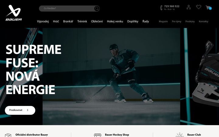 Screenshot of bauerhockey.cz