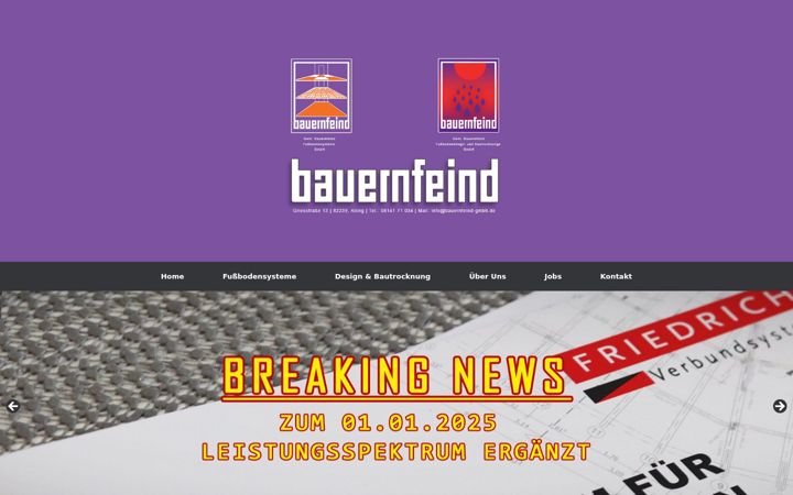 Screenshot of bauernfeind-gmbh.com
