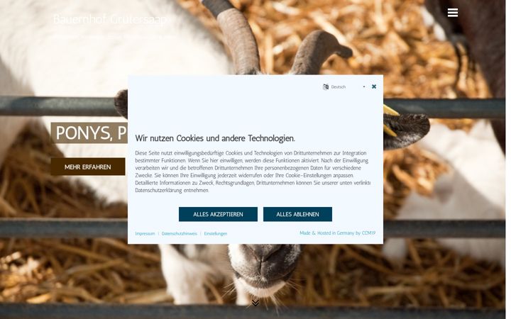 Screenshot of bauernhof-gruetersaap.de