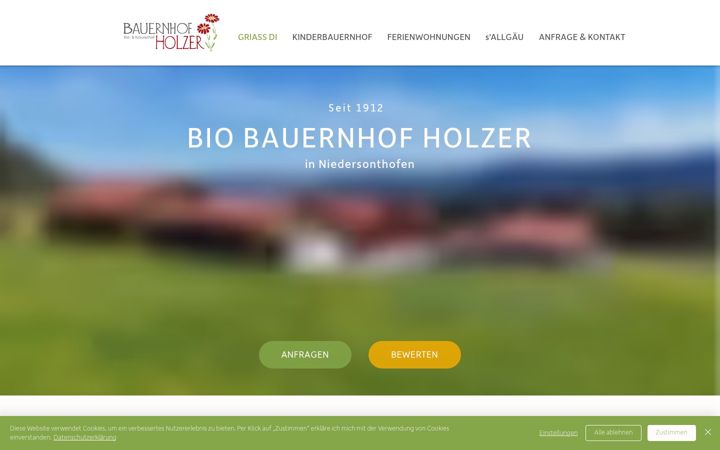 Screenshot of bauernhof-holzer.de
