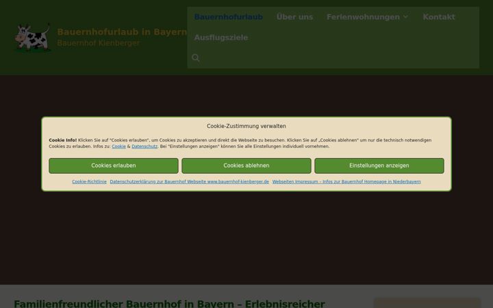 Screenshot of bauernhof-kienberger.de