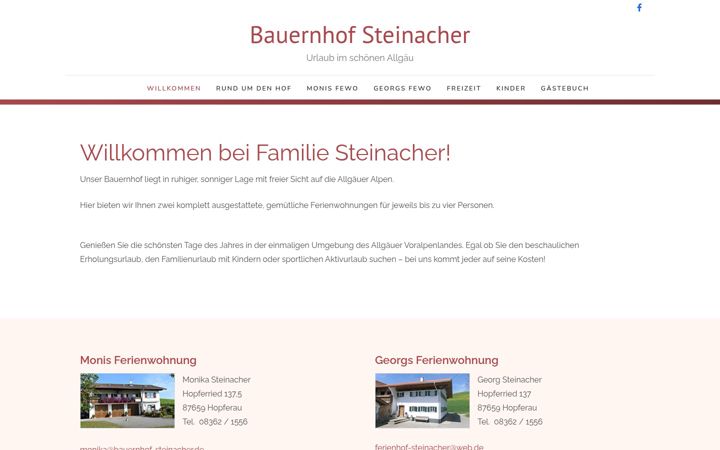 Screenshot of bauernhof-steinacher.de