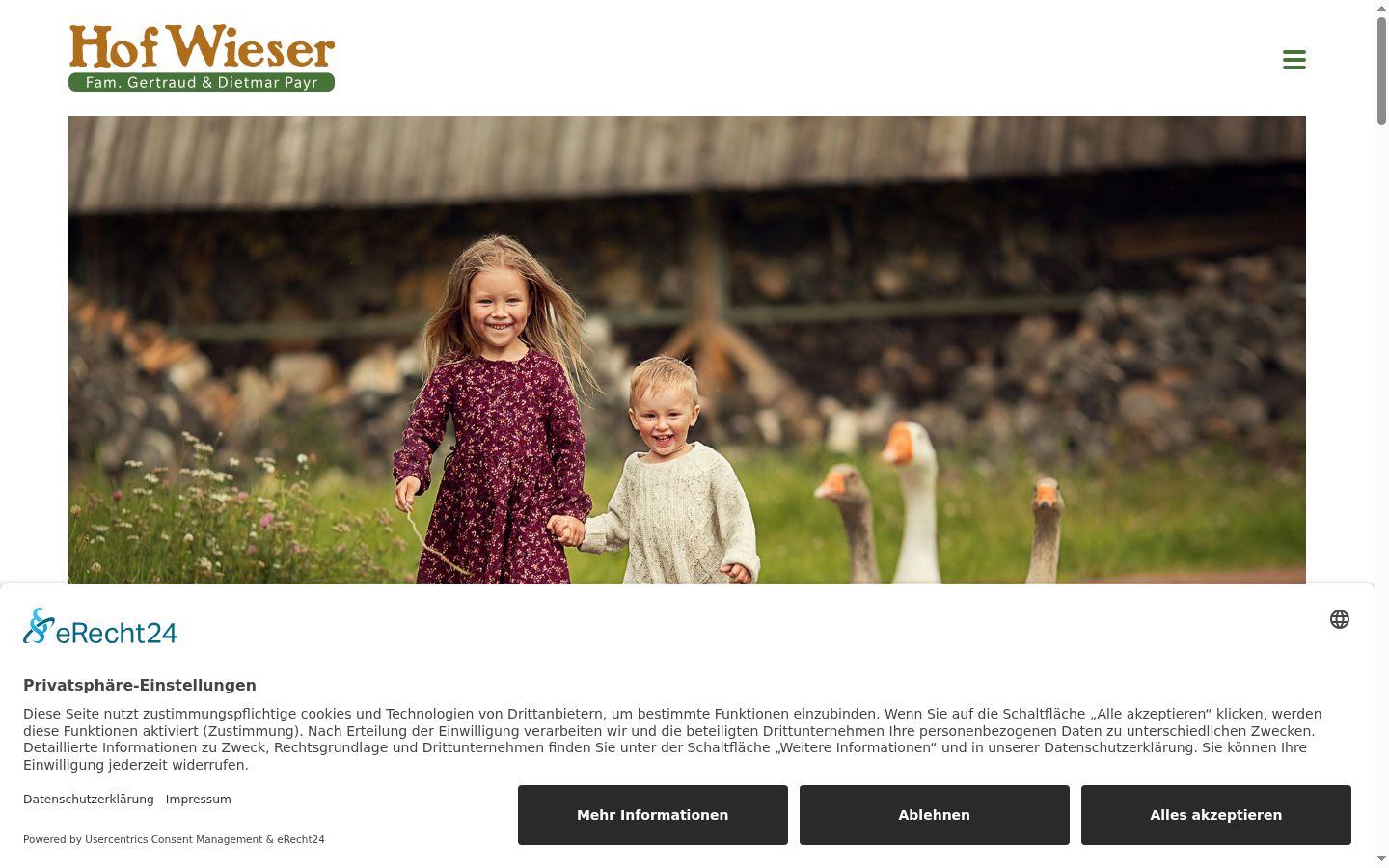 Screenshot del banner di consenso mostrato prima di qualsiasi interazione